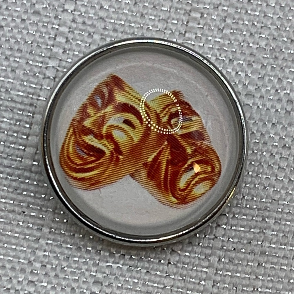 DRAMA - COMEDY & TRAGEDY - Snap Button Charm 18mm/20mm - Made in the USA